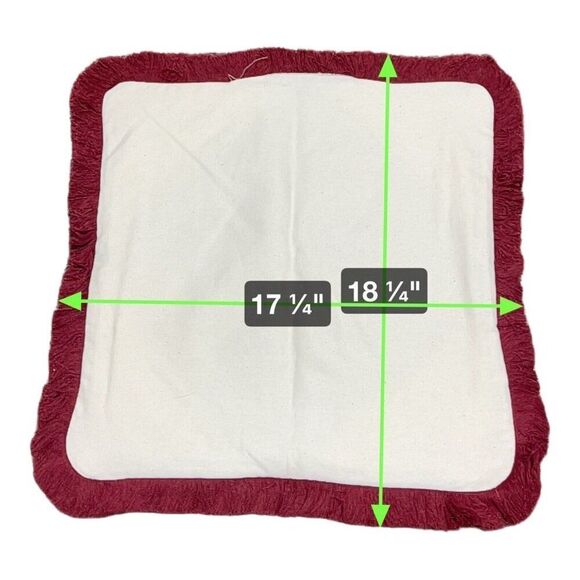 Crochet Handmade Burgundy Flower Throw Pillow Cover Cottage Granny Core 17" VTG - Picture 5 of 5